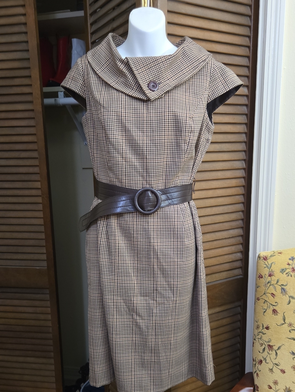 Dress Barn Houndstooth Midi Sheath Dress LIKE NEW